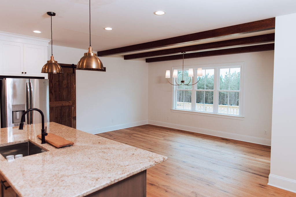 Image of kitchen space after box beams installed