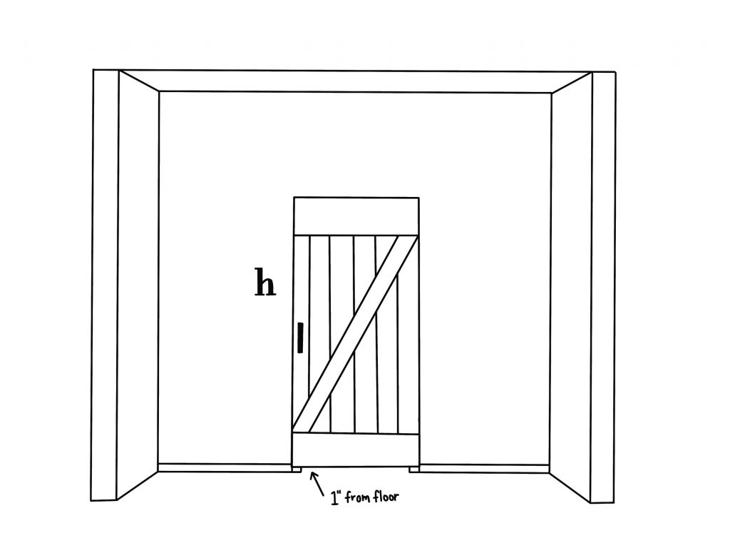 Image of 4 of 4 measuring for sliding barn door Sawmill Designs
