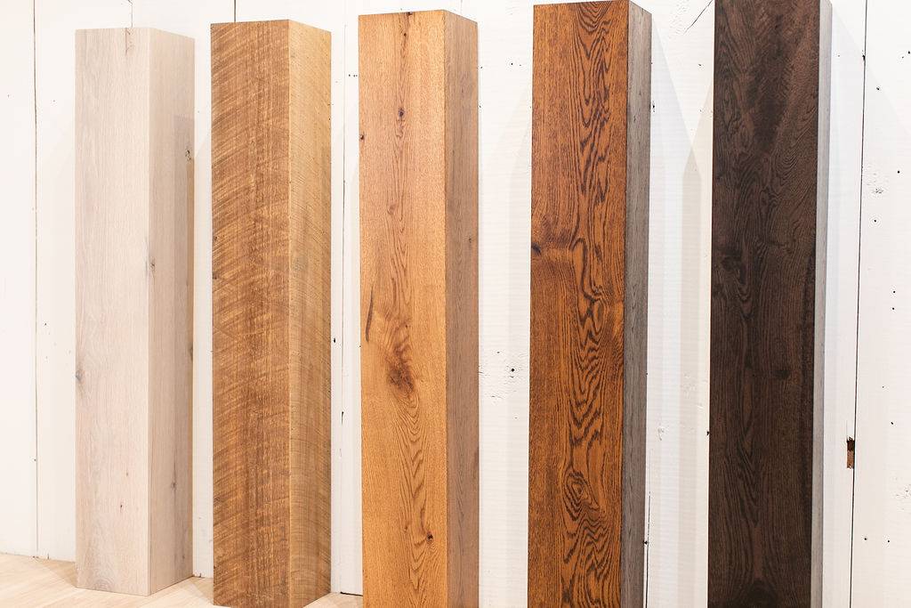 image of color comparison to show versatility of white oak