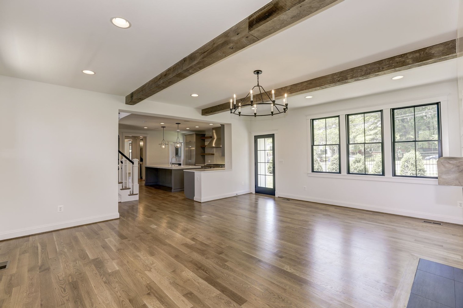 Image of faux barn beams from Sawmill Designs