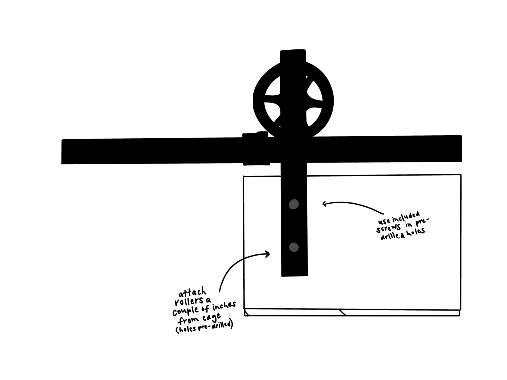 Barn Door Install Illustration from Sawmill Designs