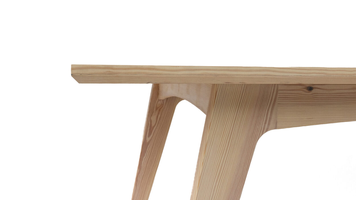 Montana Dining Table Heart Pine Snow Under Bevel 4